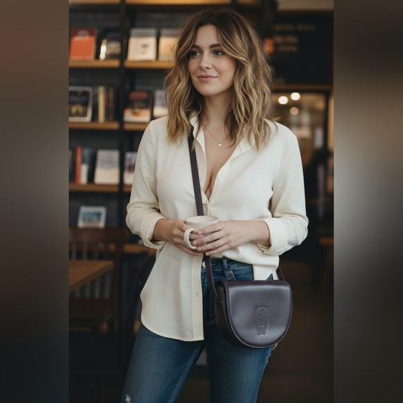 Daks London Vintage Leather Unisex Crossbody - Picture 4 of 15